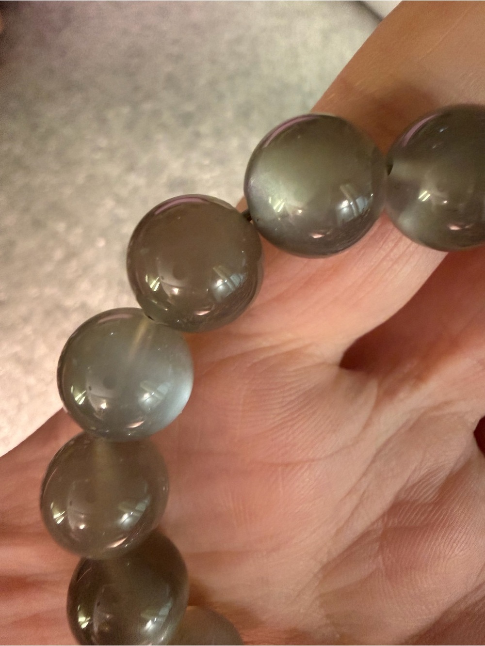 Gorgeous Flashy 11MM Grey Moonstone Natural Crystal Bracelet
